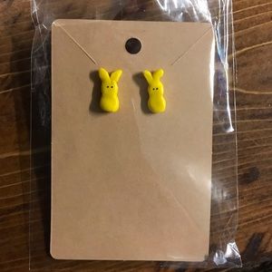 Peeps bunny earrings